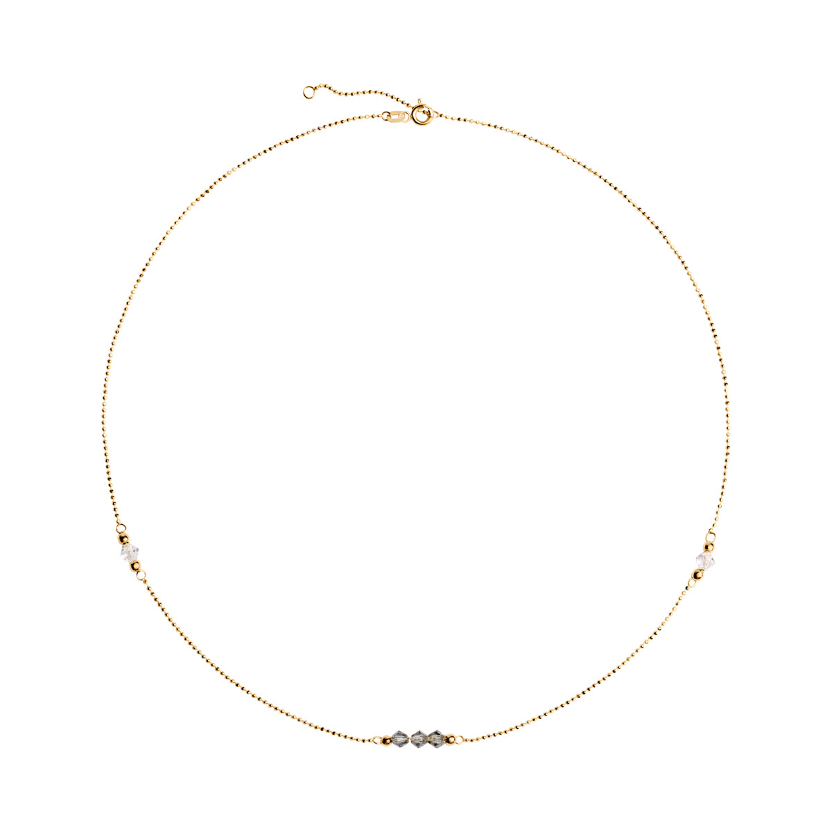 Naszyjnik złoty z cyrkoniami - kulki