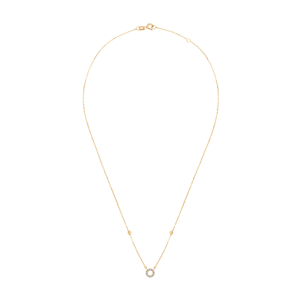 Naszyjnik złoty z cyrkoniami - koło