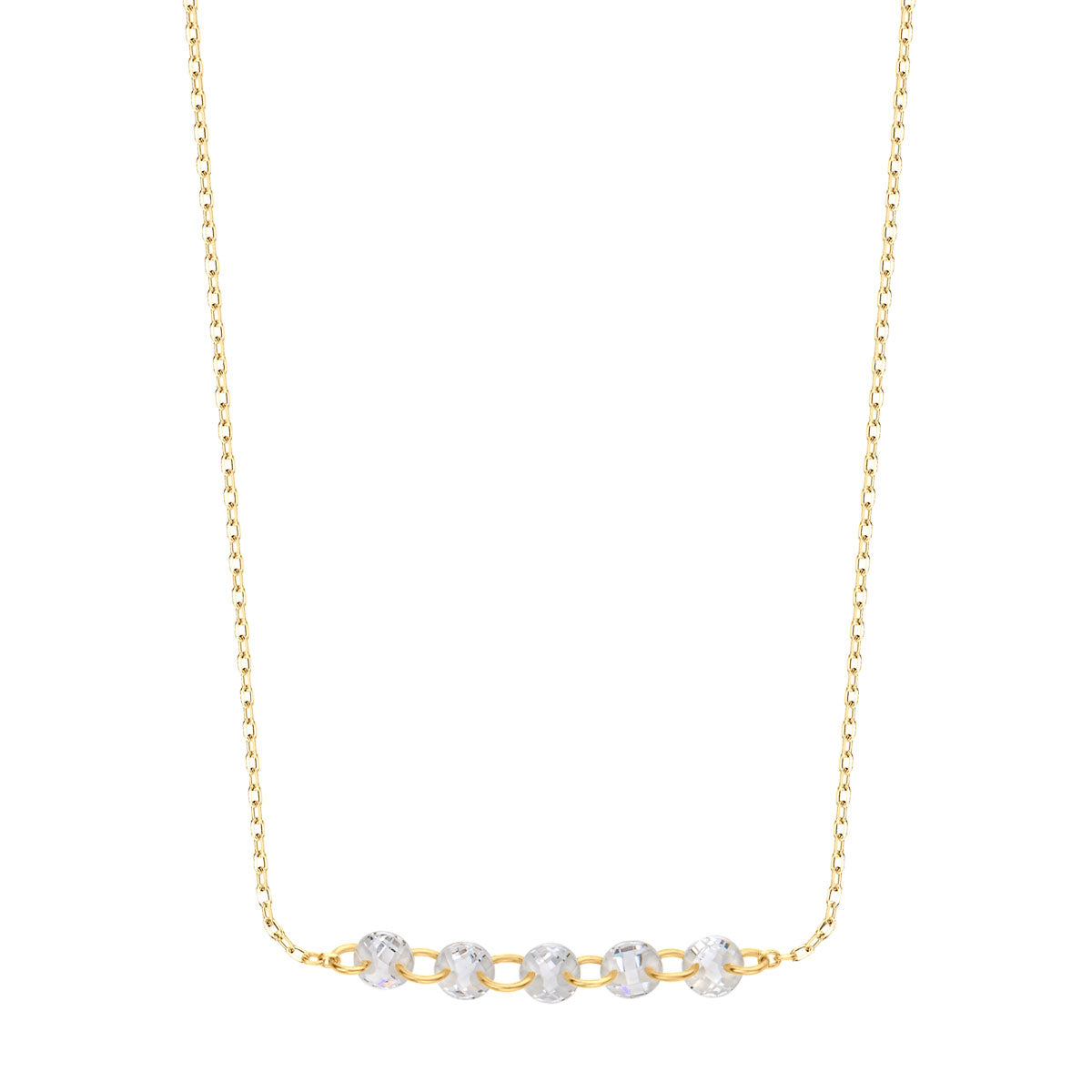 Naszyjnik złoty z cyrkoniami - kulki