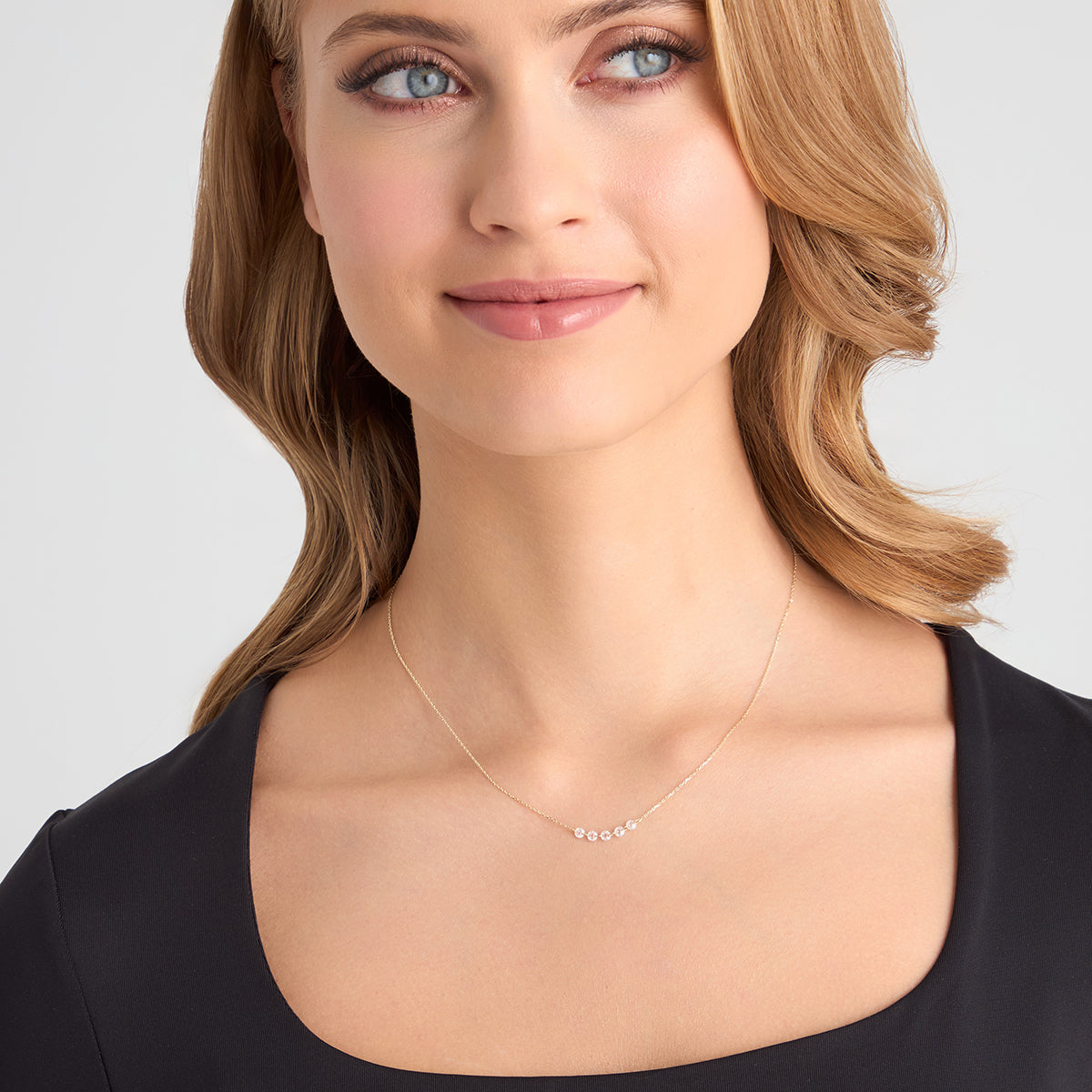 Naszyjnik złoty z cyrkoniami - kulki