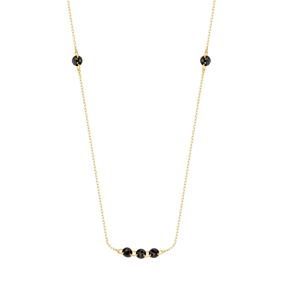 Naszyjnik z czarnymi cyrkoniami - kulki