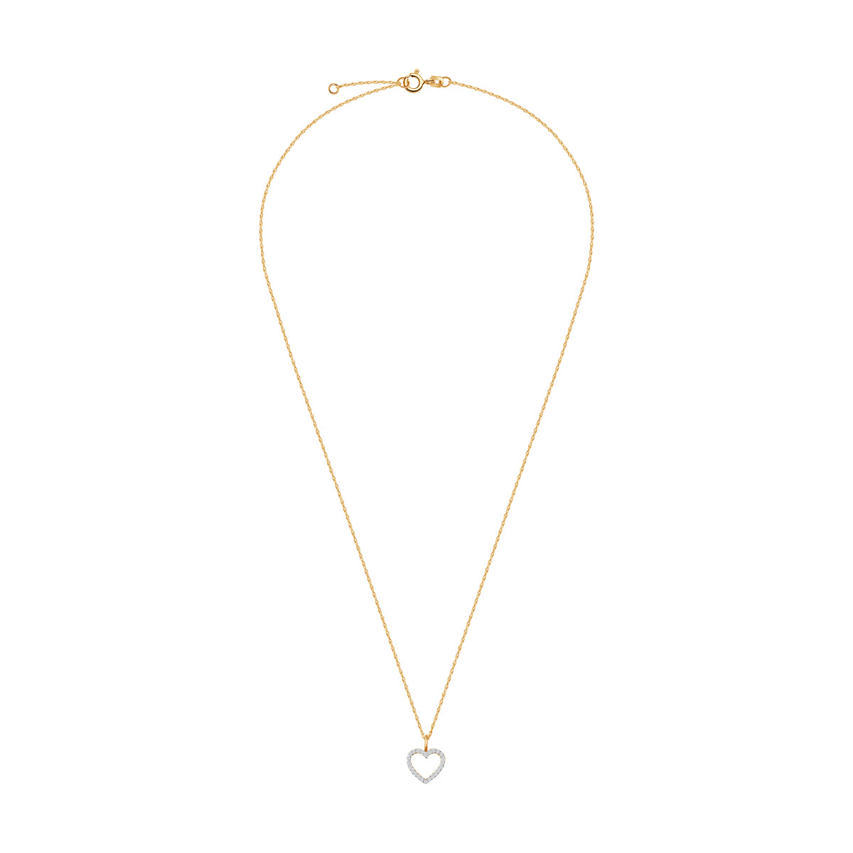 Naszyjnik złoty z cyrkoniami - serce - Mommy & Me
