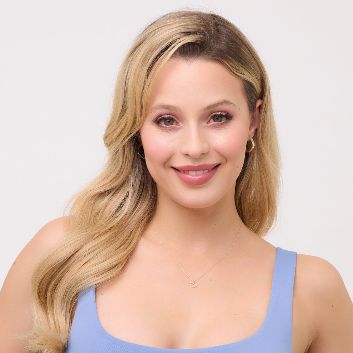 Naszyjnik złoty z cyrkoniami - serce - Mommy & Me