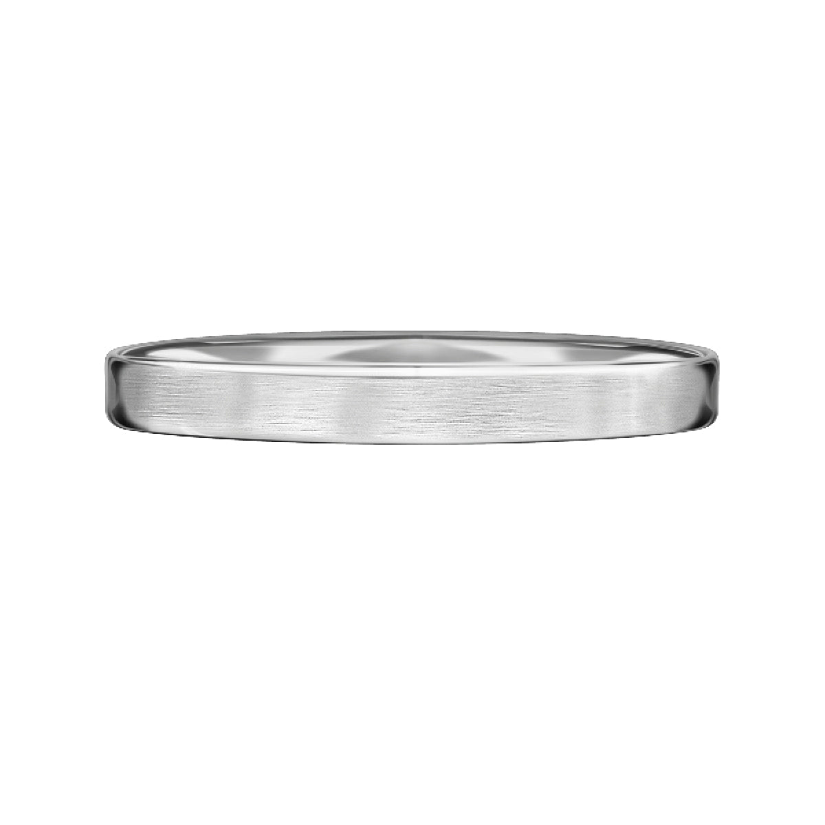Obrączka ślubna z białego złota - 750 - satynowana - 2 mm