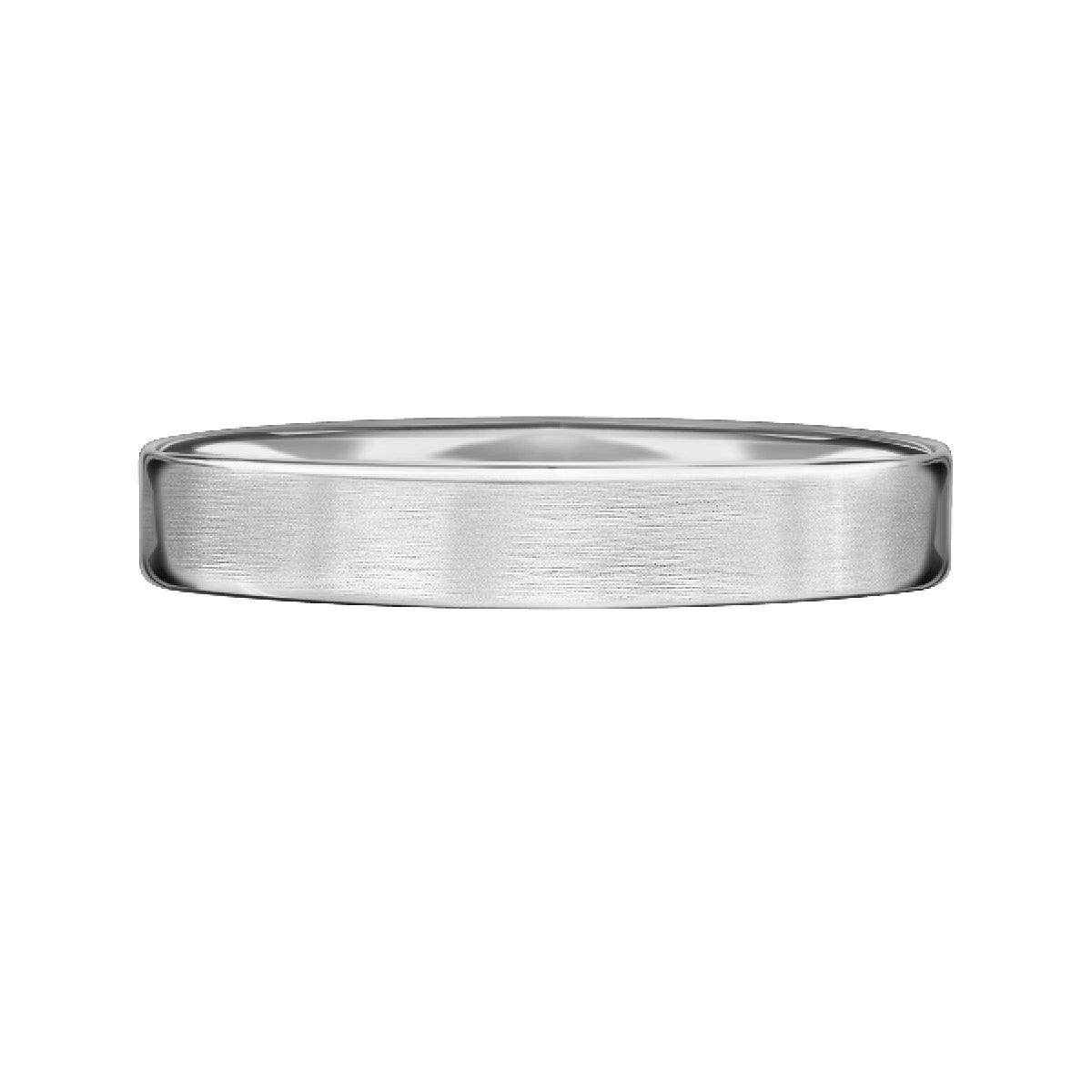 Obrączka ślubna z białego złota - 750 - satynowana - 3 mm