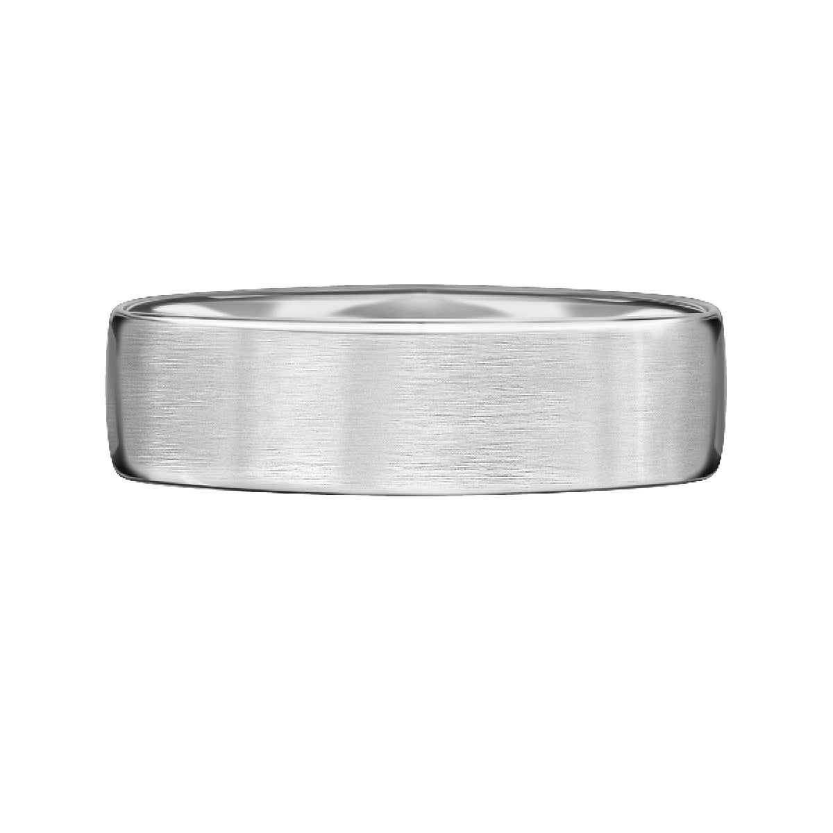 Obrączka ślubna z białego złota - 750 - satynowana - 5 mm