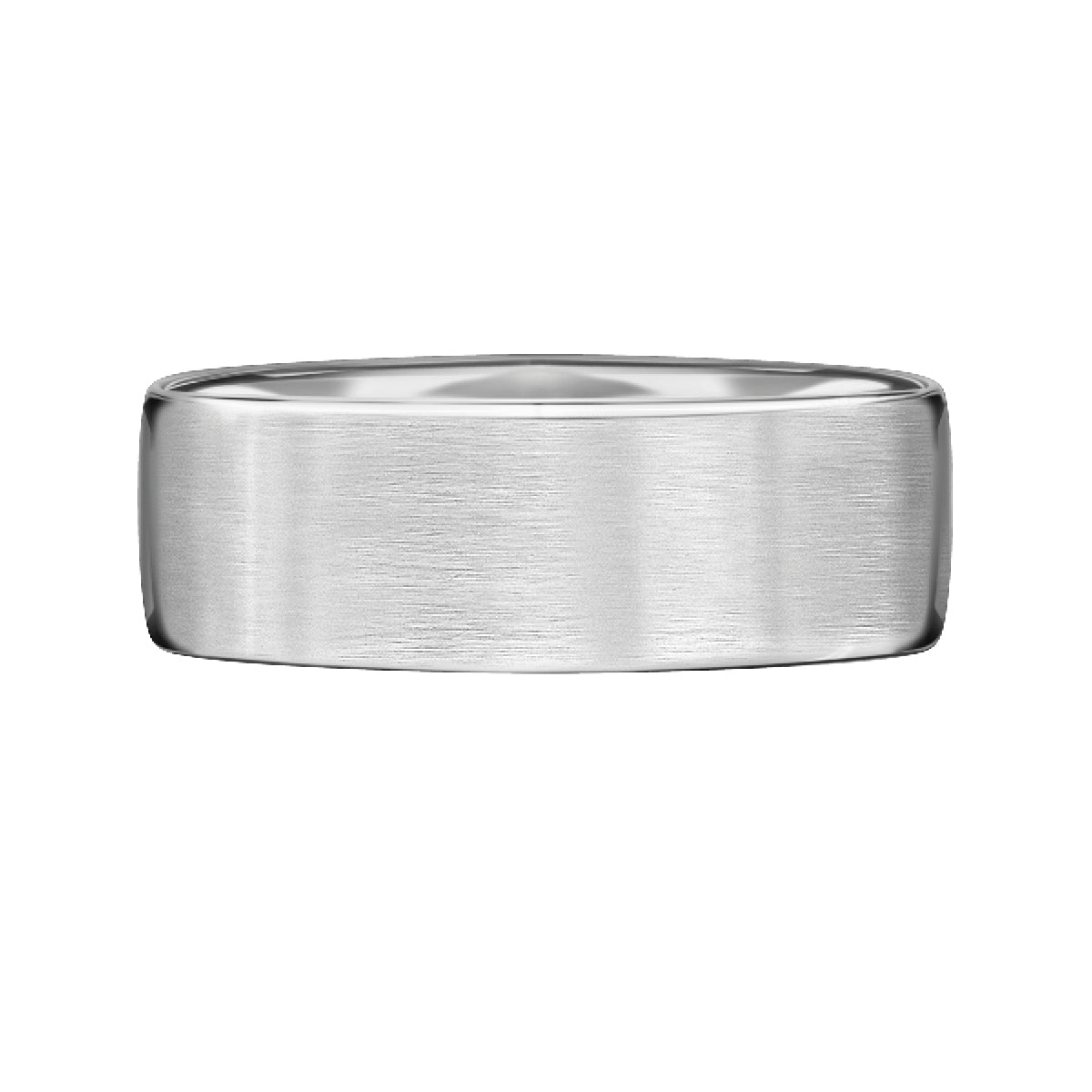 Obrączka ślubna z białego złota - 750 - satynowana - 6 mm