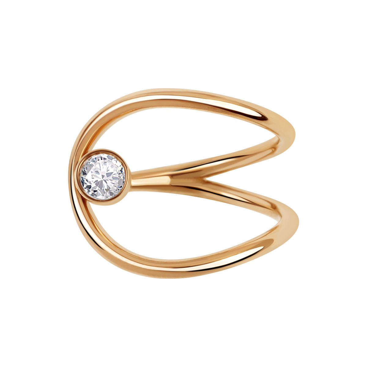 Pierścionek stalowy z cyrkonią - Moderno