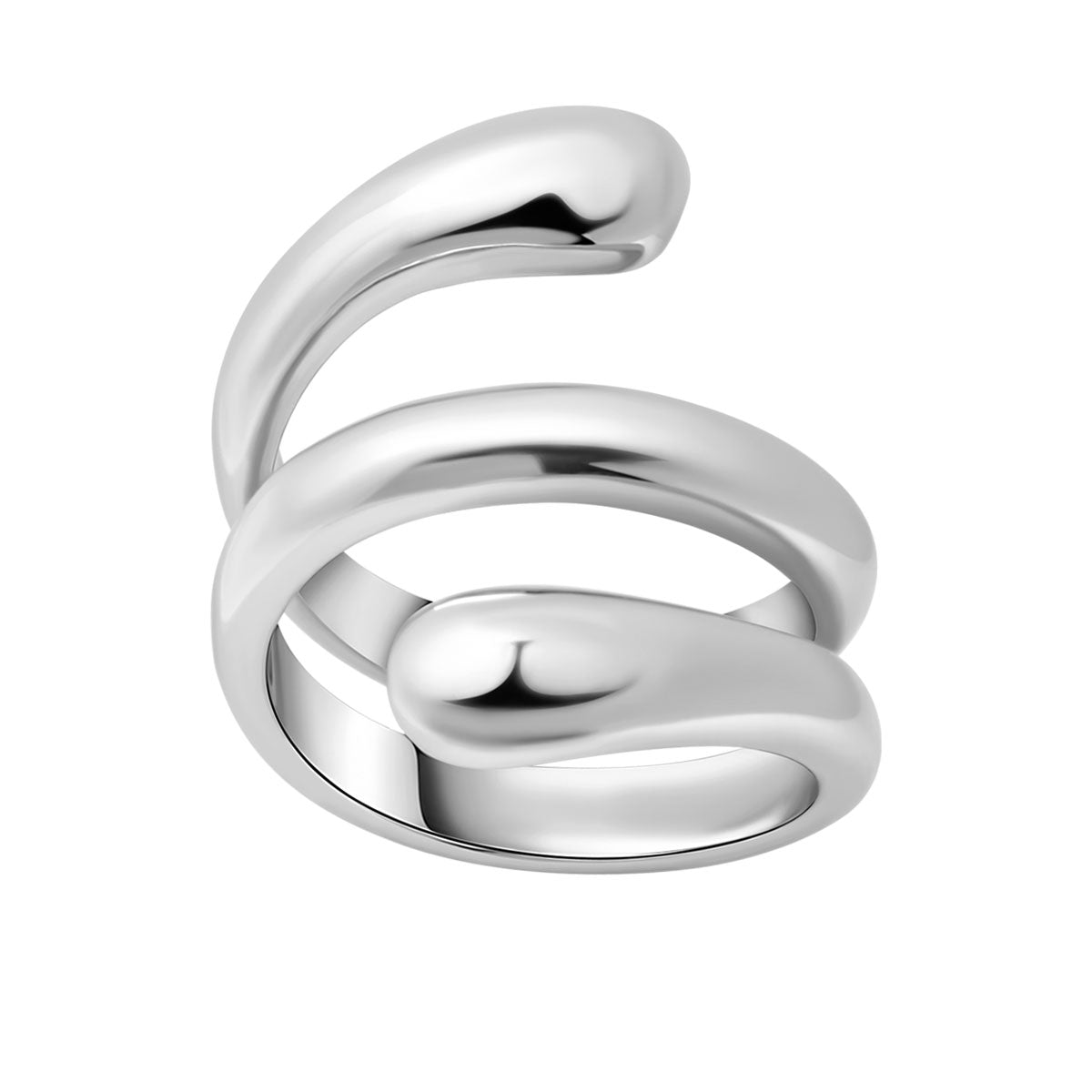 Pierścionek stalowy - zakręcony - Moderno