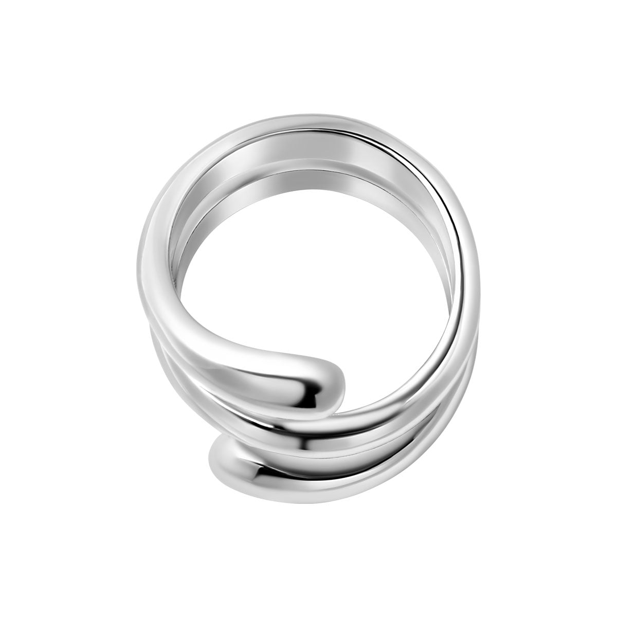 Pierścionek stalowy - zakręcony - Moderno