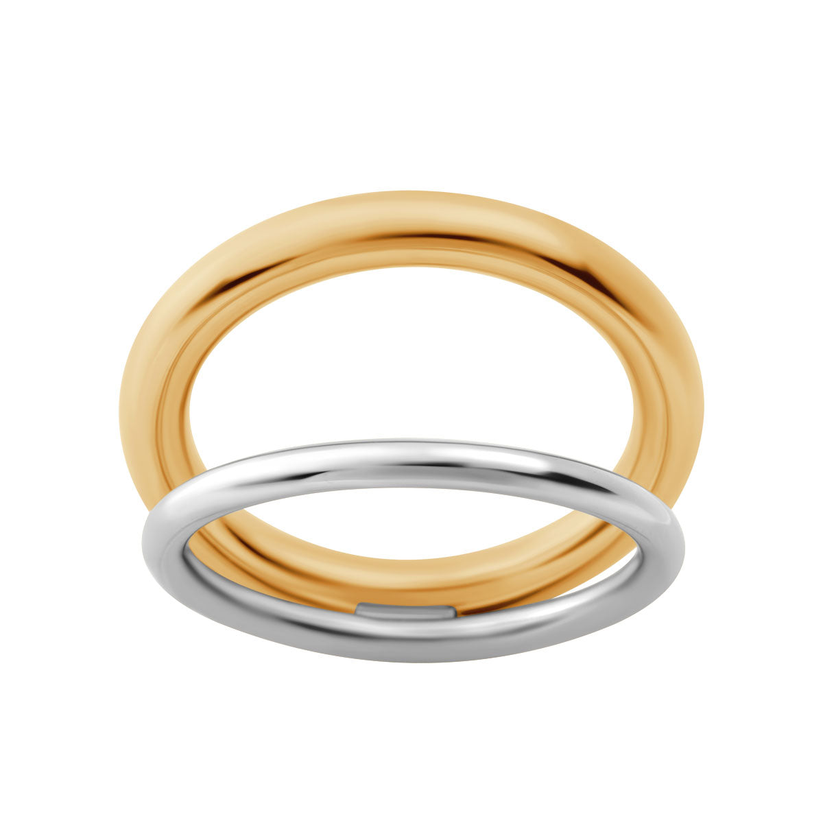 Pierścionek stalowy dwukolorowy - Moderno