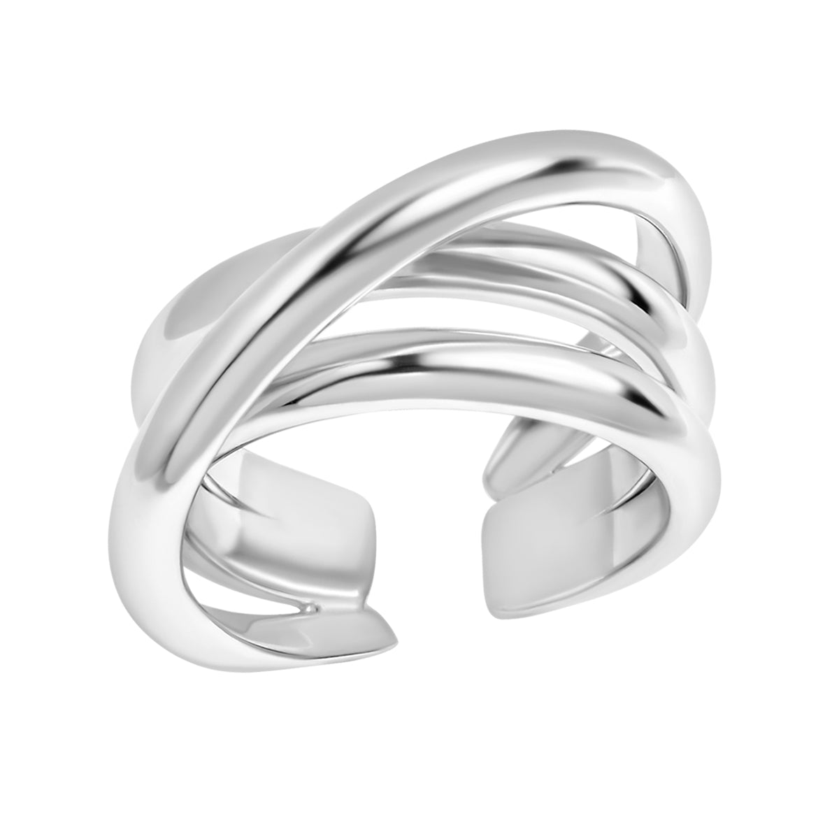 Pierścionek stalowy - potrójny - Moderno