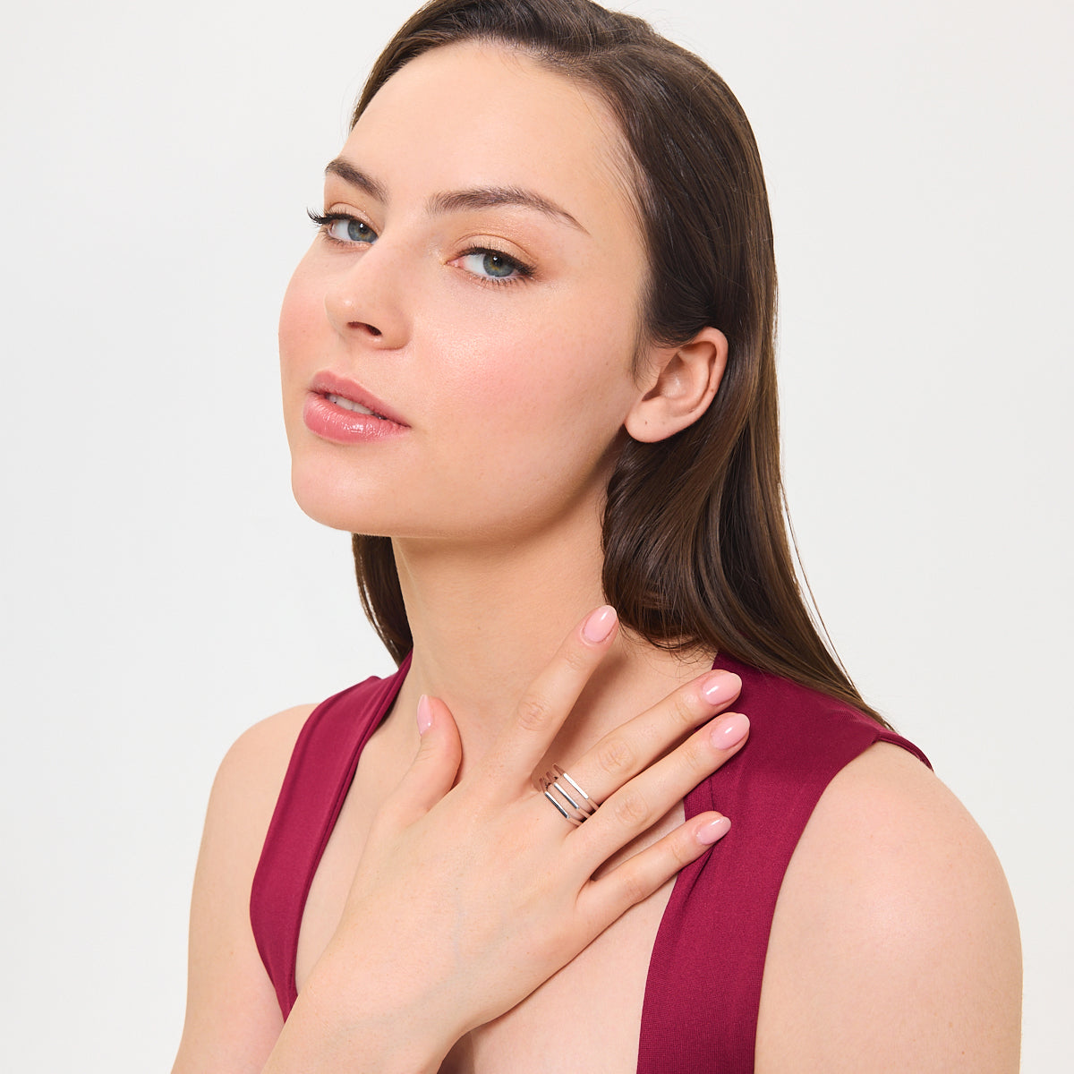 Pierścionek z mosiądzu - geometryczny - Moderno