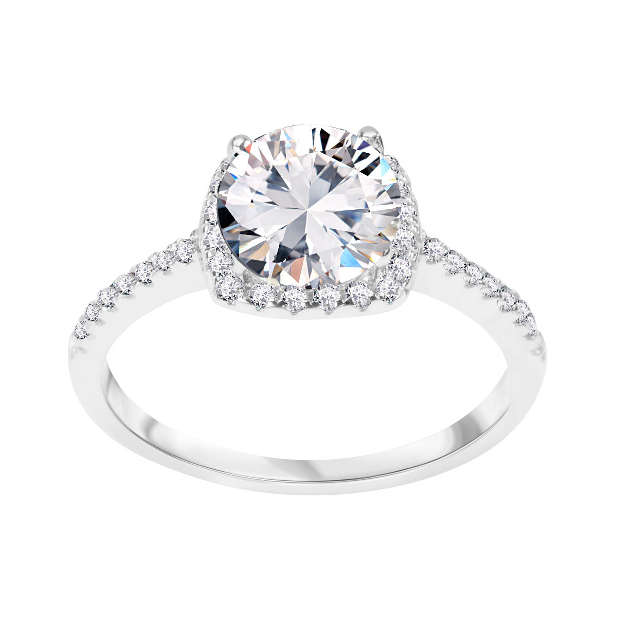 Pierścionek srebrny z cyrkoniami