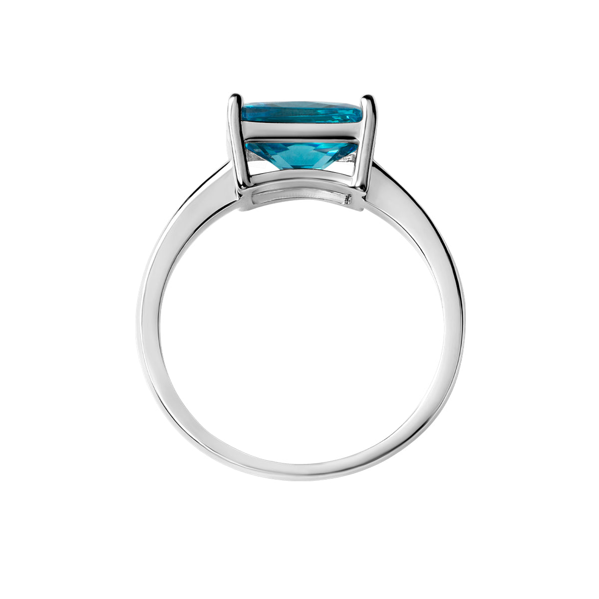 Pierścionek srebrny z niebieską cyrkonią - Colore