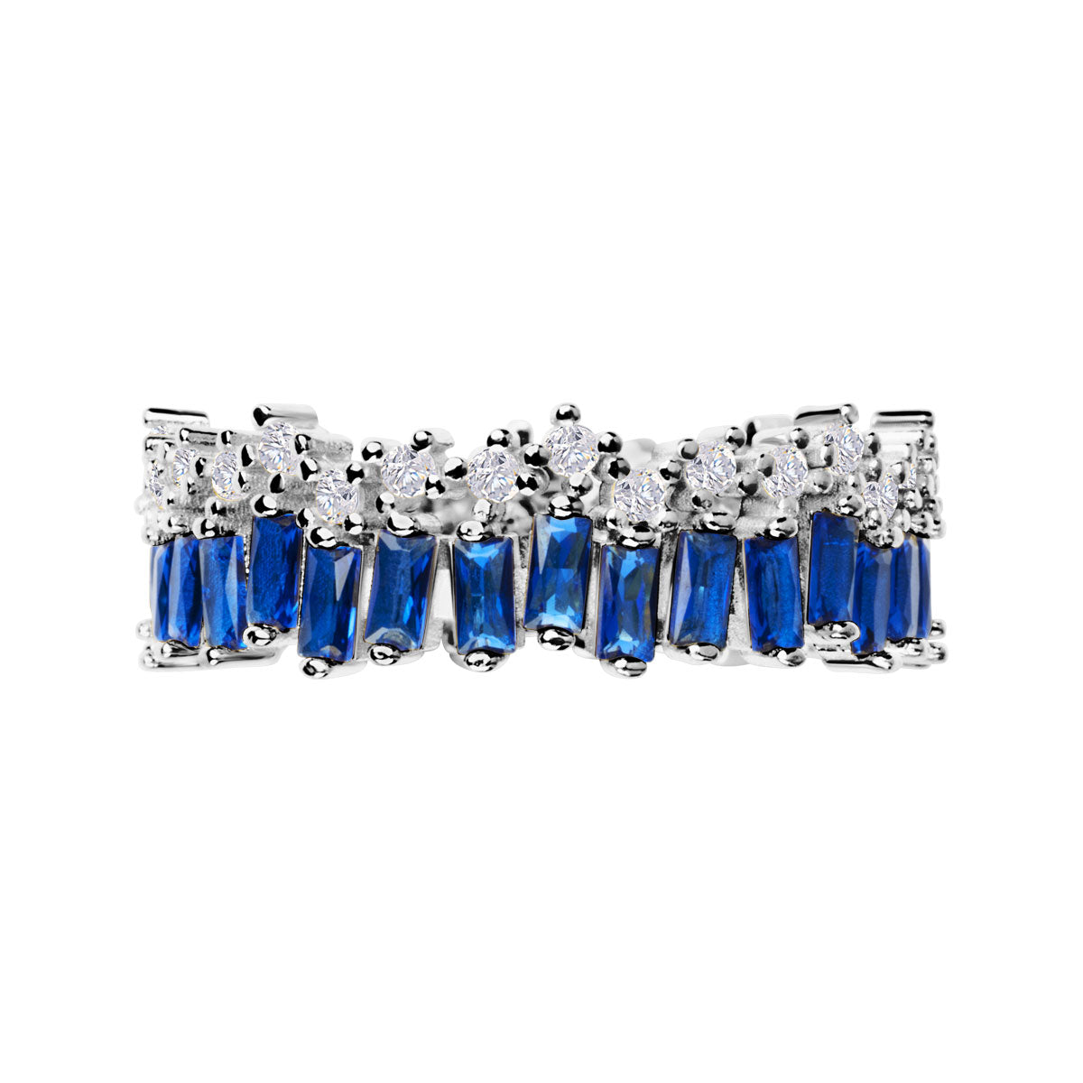 Pierścionek srebrny z cyrkoniami - Colore