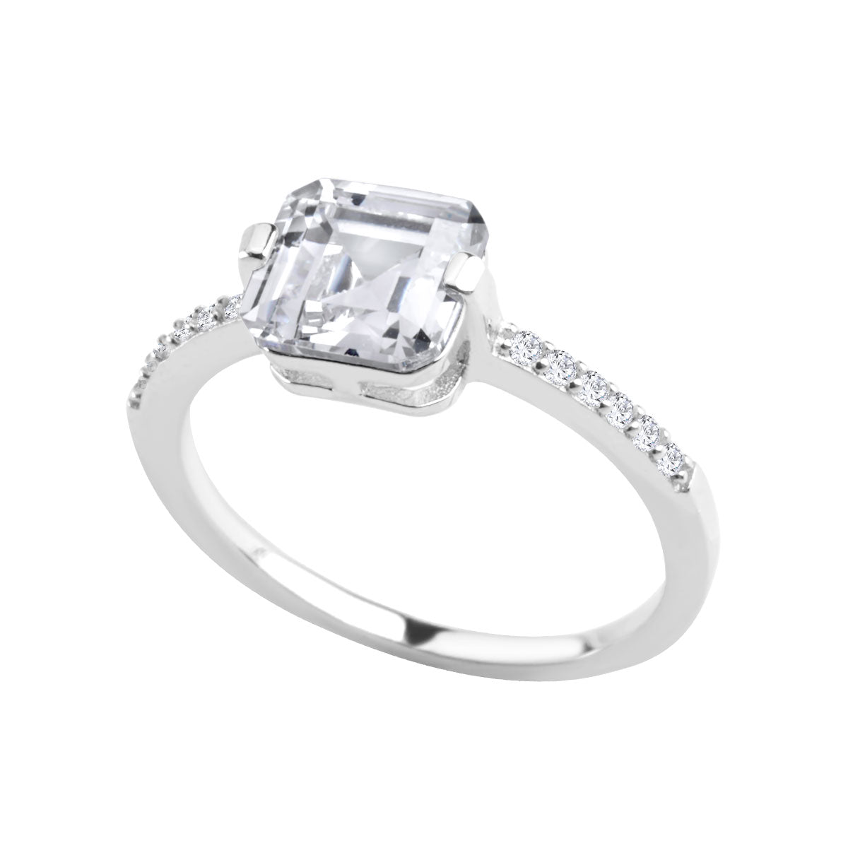 Pierścionek srebrny z cyrkoniami - Verona