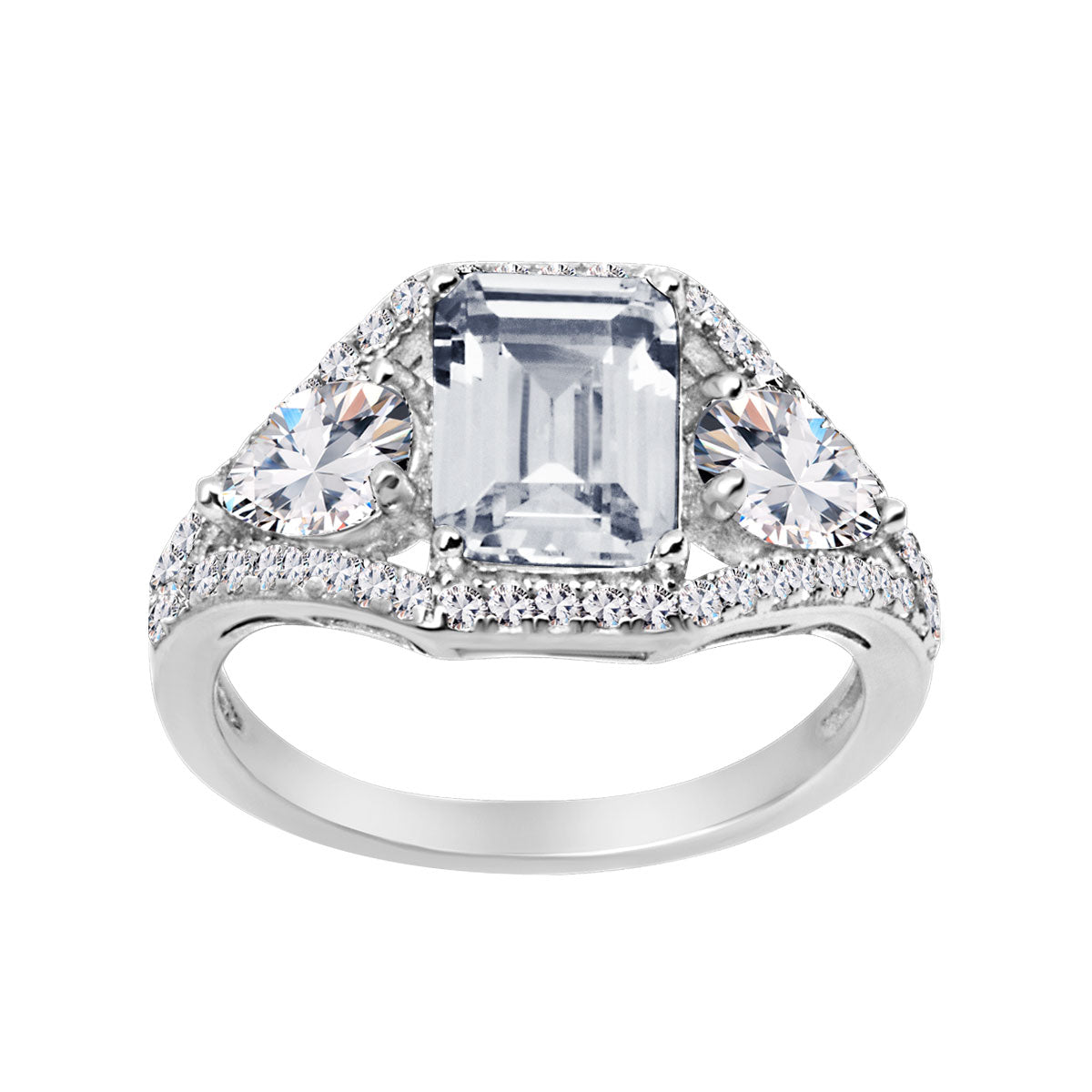 Pierścionek srebrny z cyrkoniami