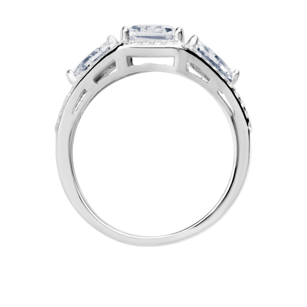 Pierścionek srebrny z cyrkoniami