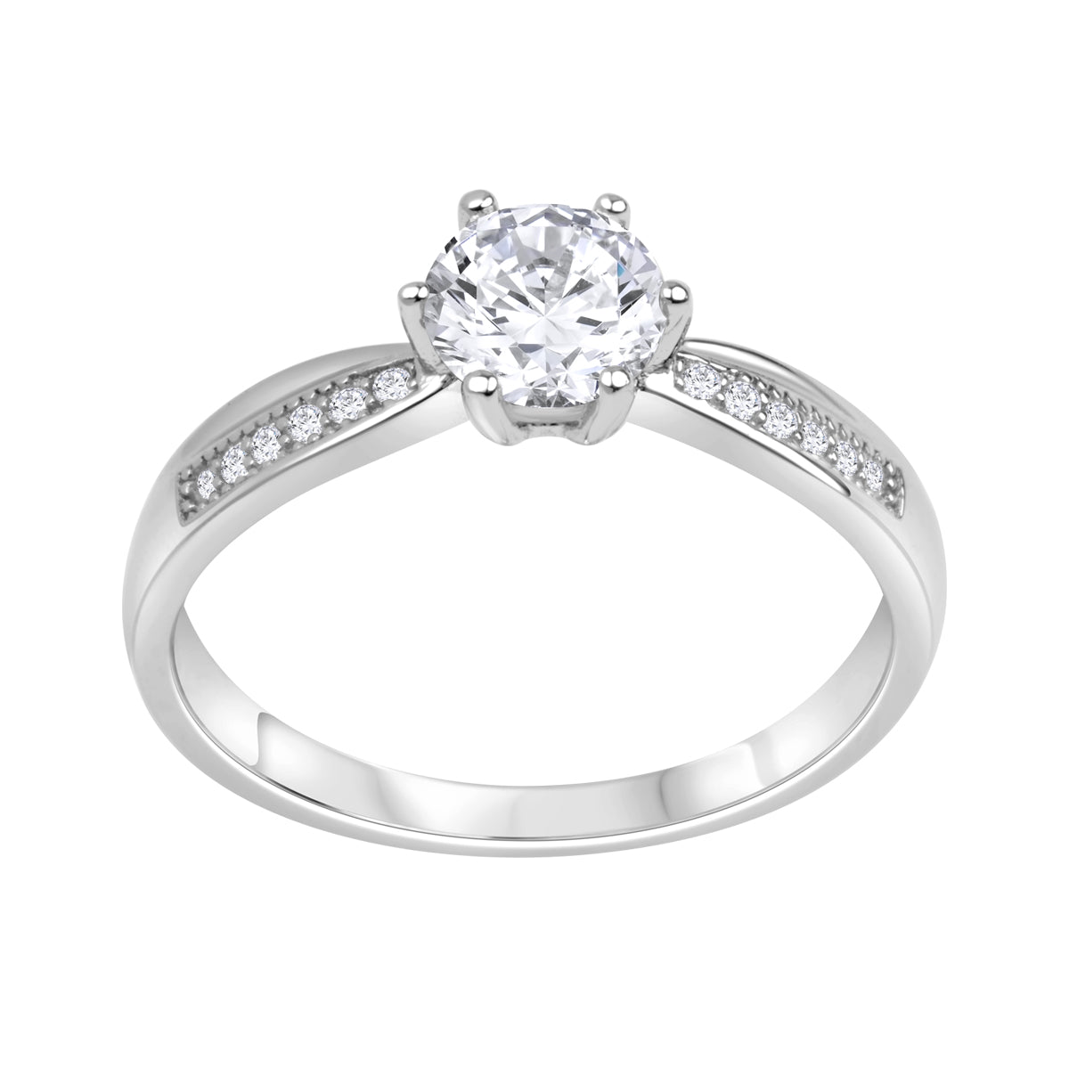 Pierścionek srebrne z cyrkoniami