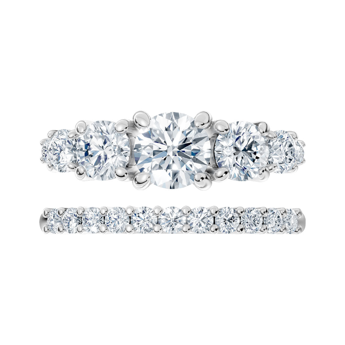 Zestaw srebrnych pierścionków z cyrkoniami