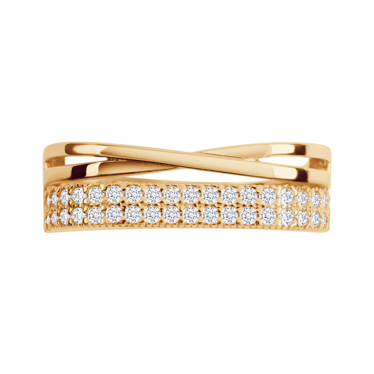 Pierścionek srebrny pozłacany z cyrkoniami