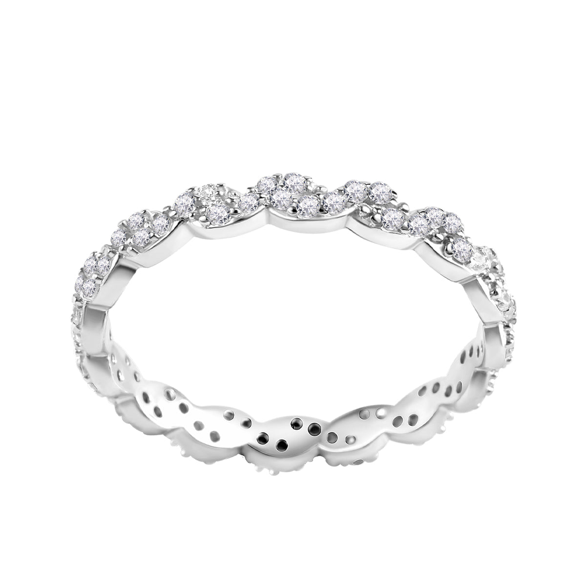 Pierścionek srebrny z cyrkoniami