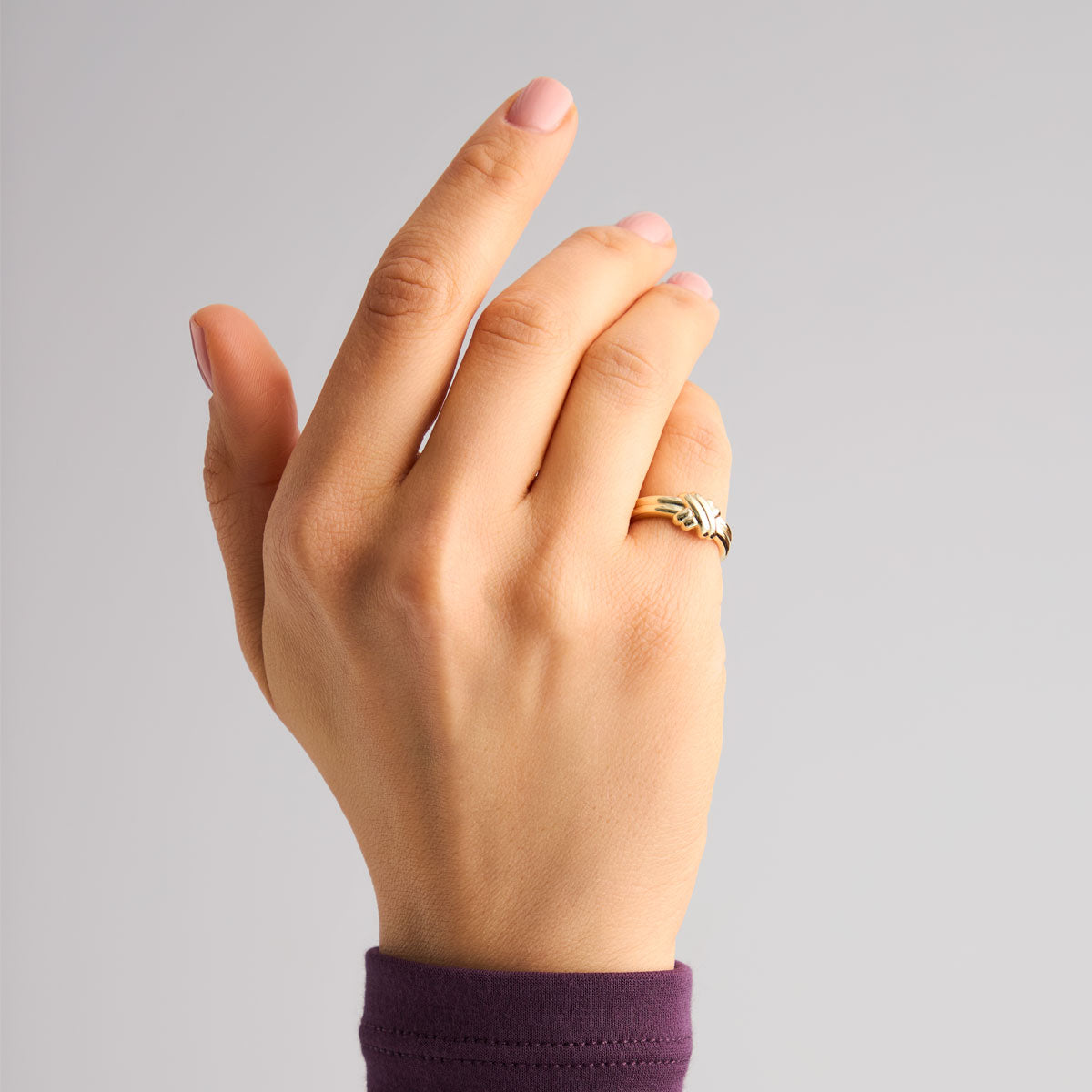 Pierścionek srebrny pozłacany - pleciony