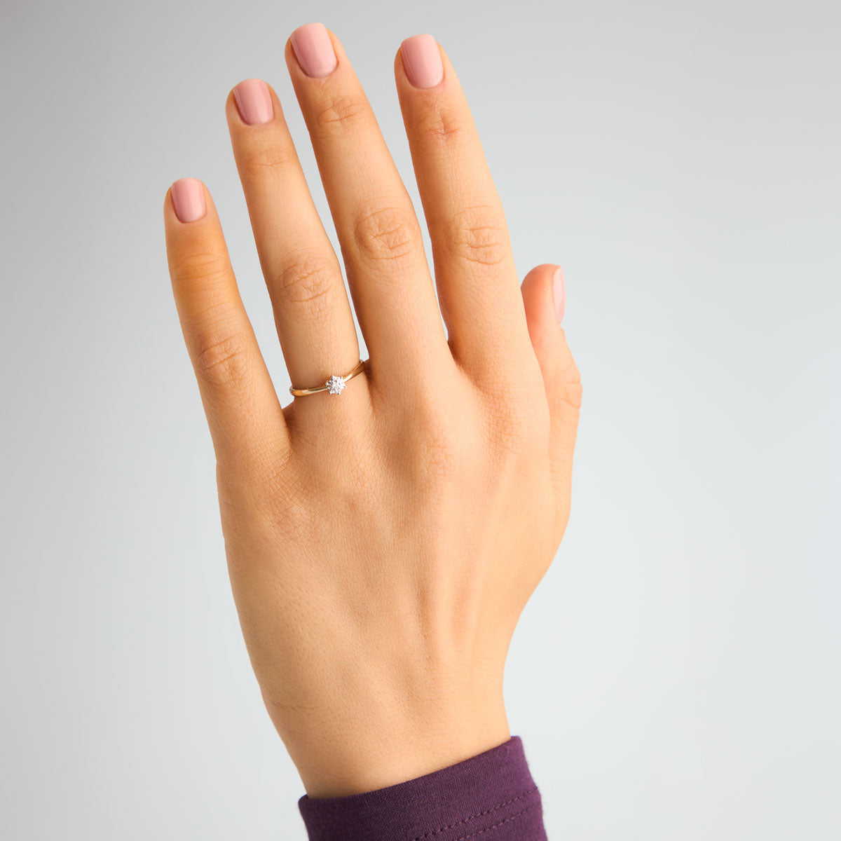 Pierścionek złoty z diamentem - Illusion