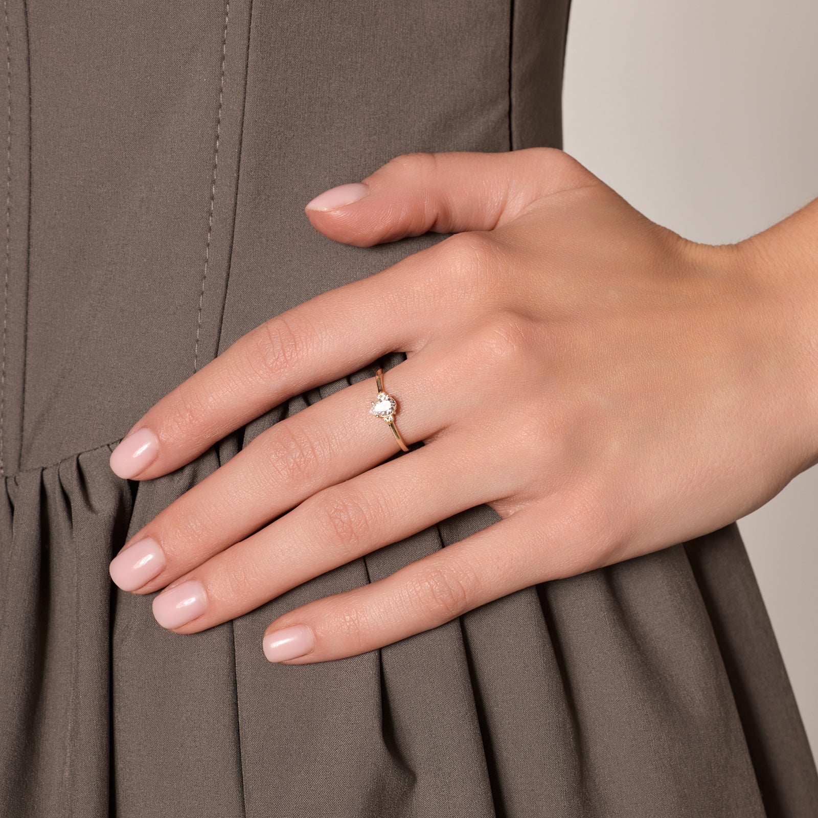 Pierścionek złoty z cyrkoniami - Verona