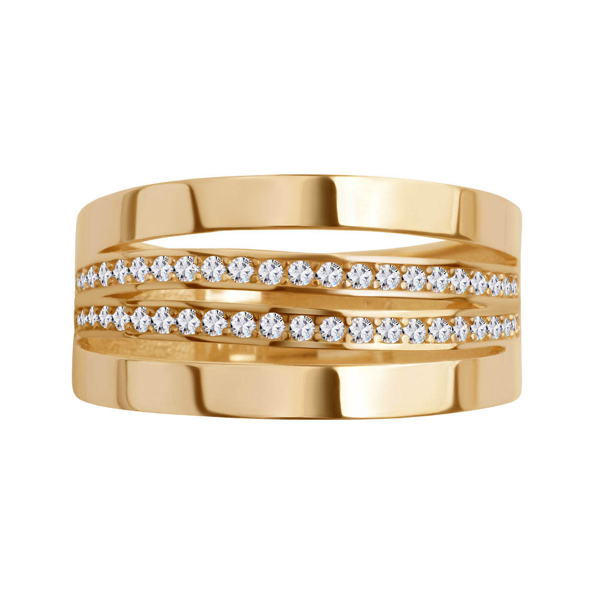 Pierścionek złoty z cyrkoniami