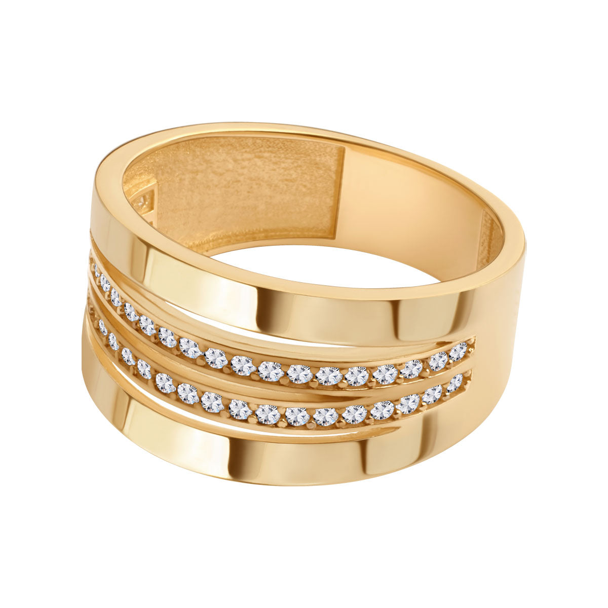 Pierścionek złoty z cyrkoniami