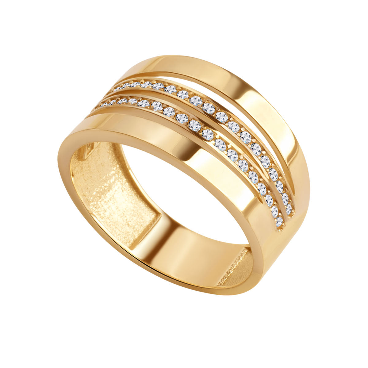 Pierścionek złoty z cyrkoniami