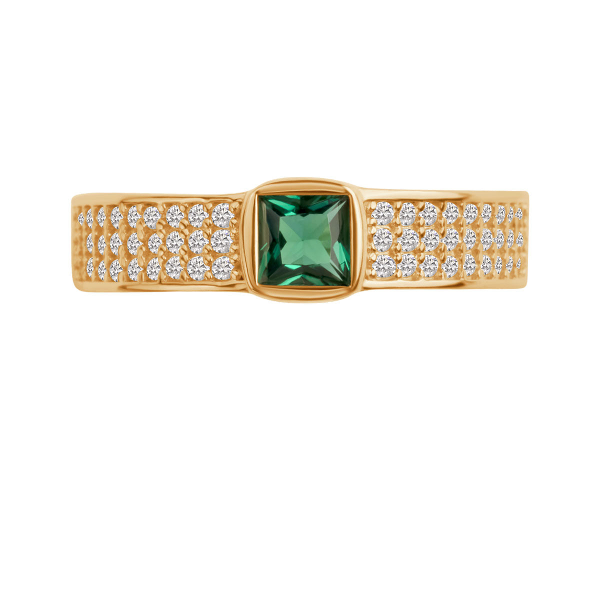 Pierścionek złoty z cyrkoniami