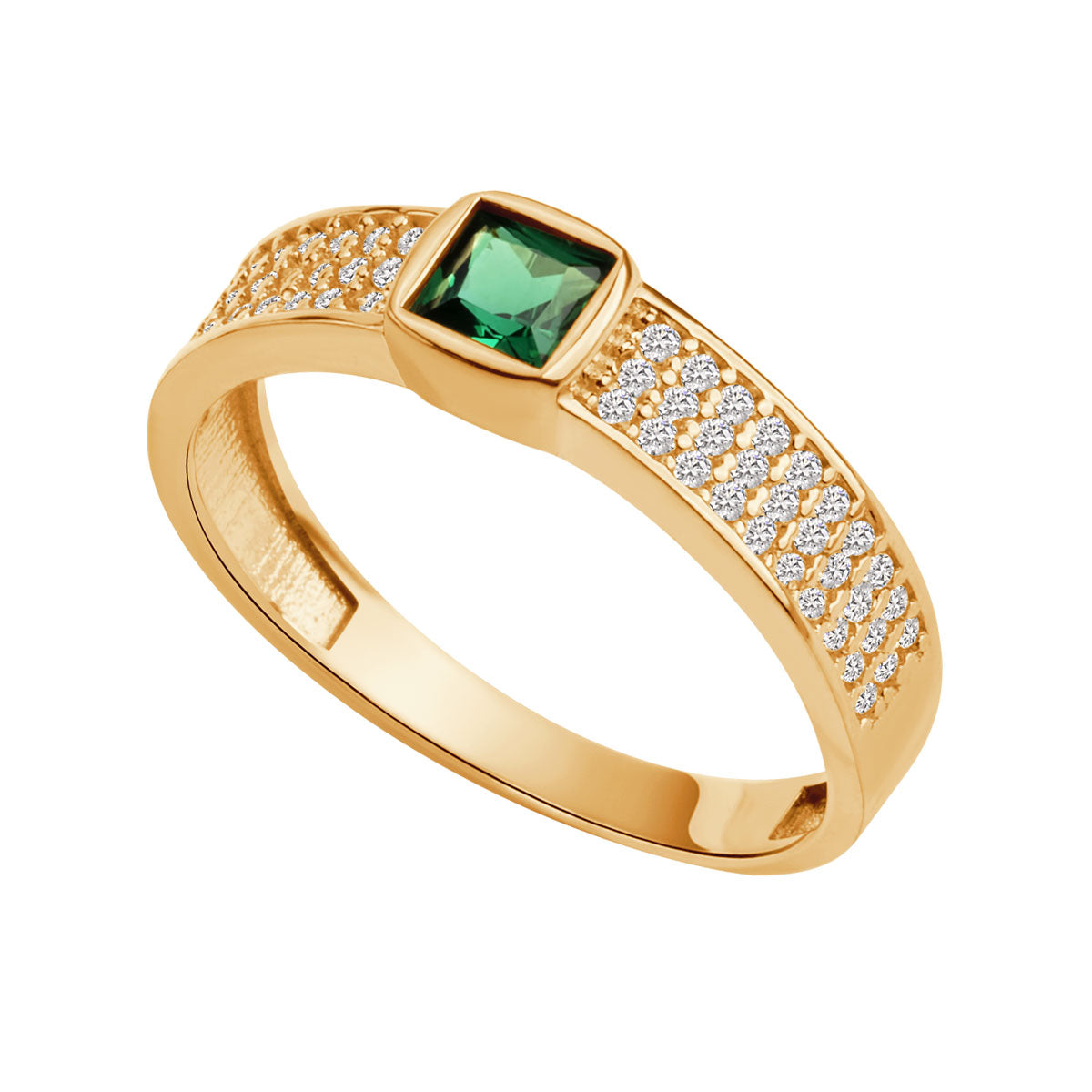 Pierścionek złoty z cyrkoniami