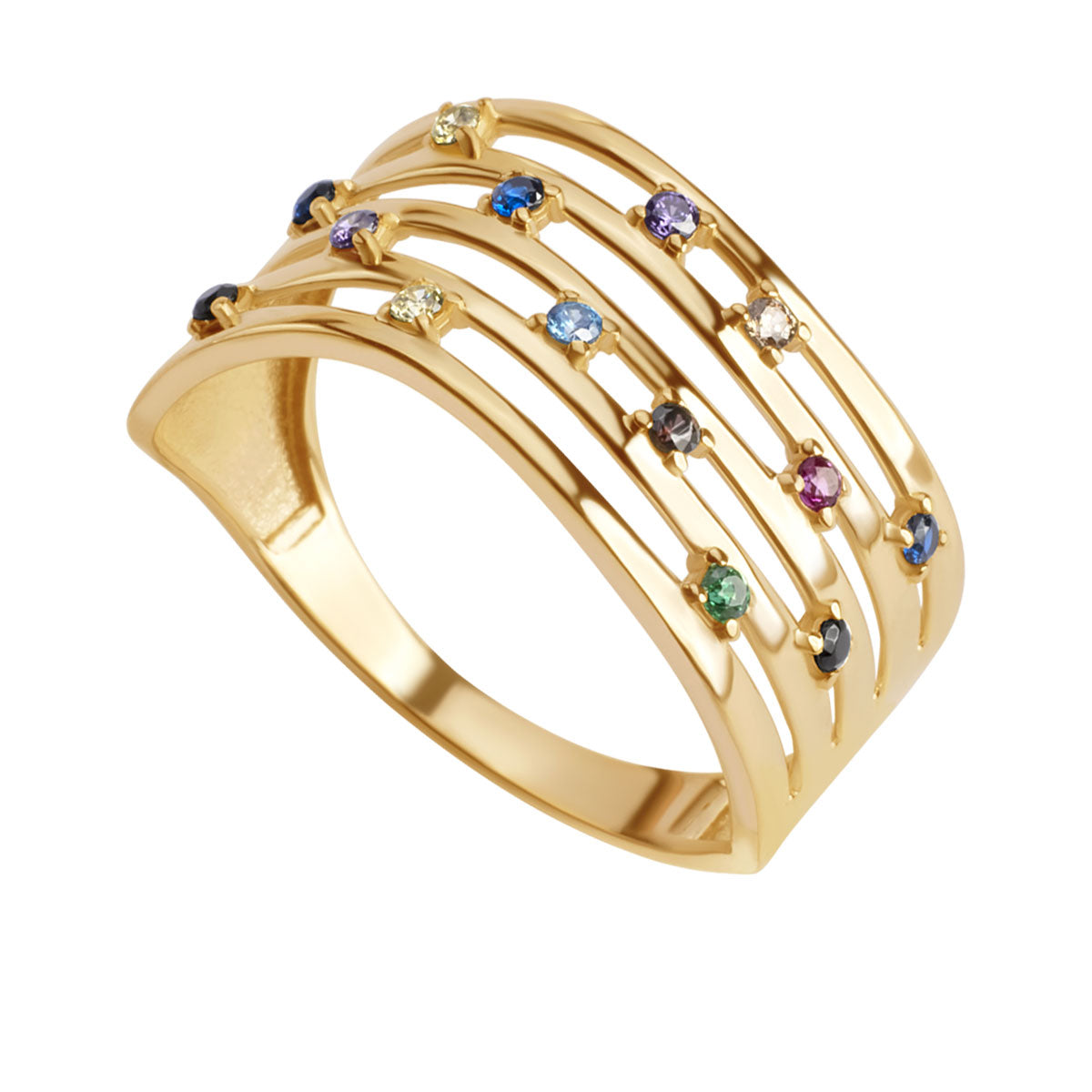 Pierścionek złoty z cyrkoniami