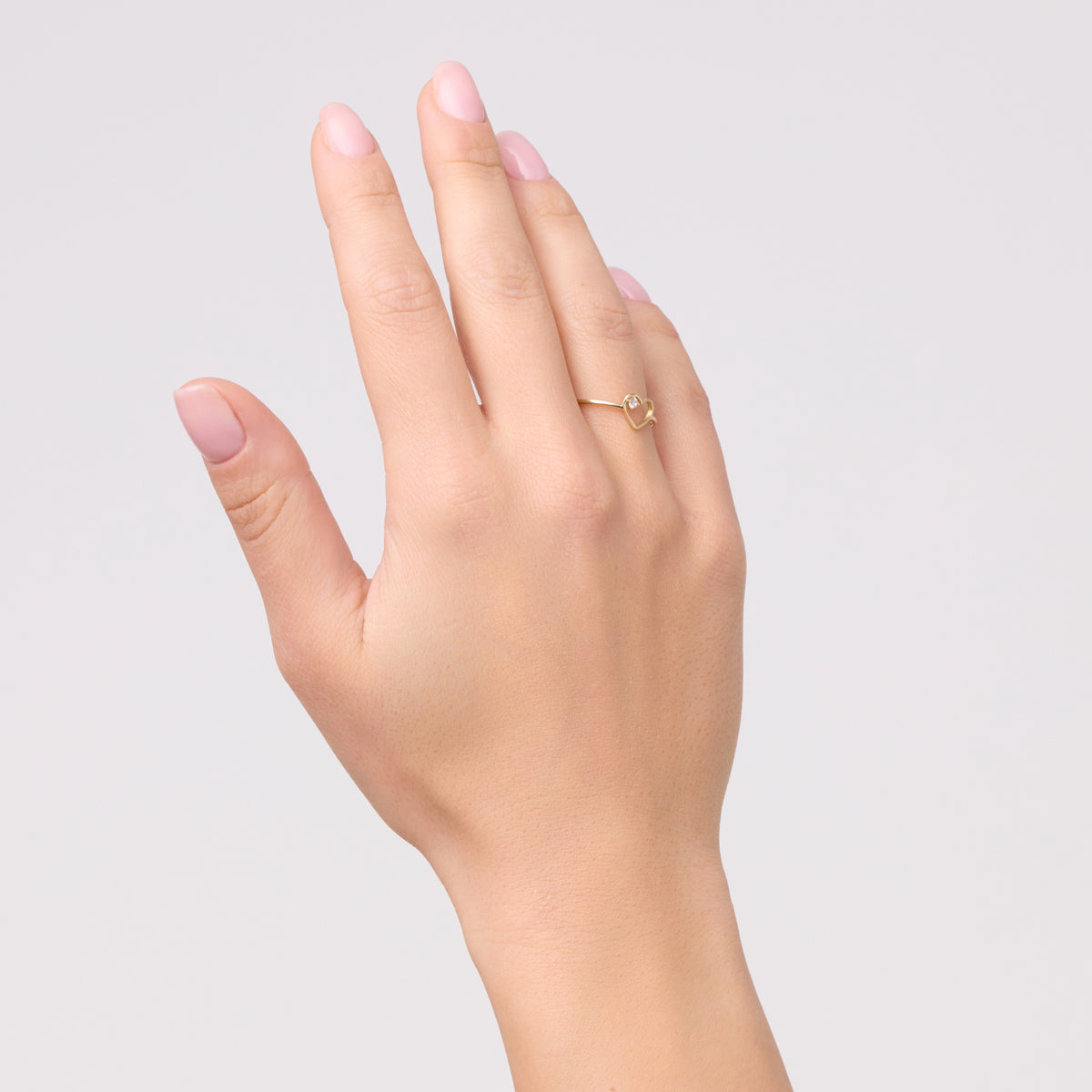 Pierścionek złoty z cyrkonią - serce - Mommy & Me