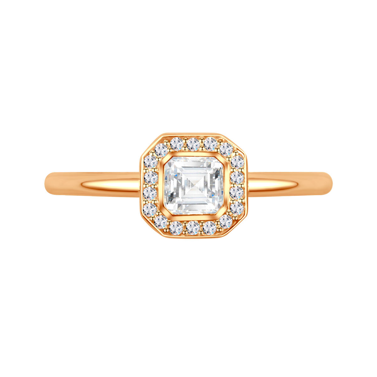 Pierścionek złoty z cyrkoniami