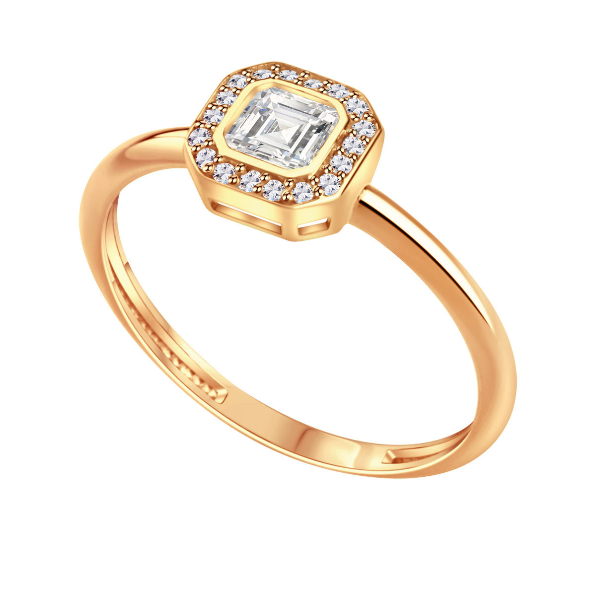 Pierścionek złoty z cyrkoniami