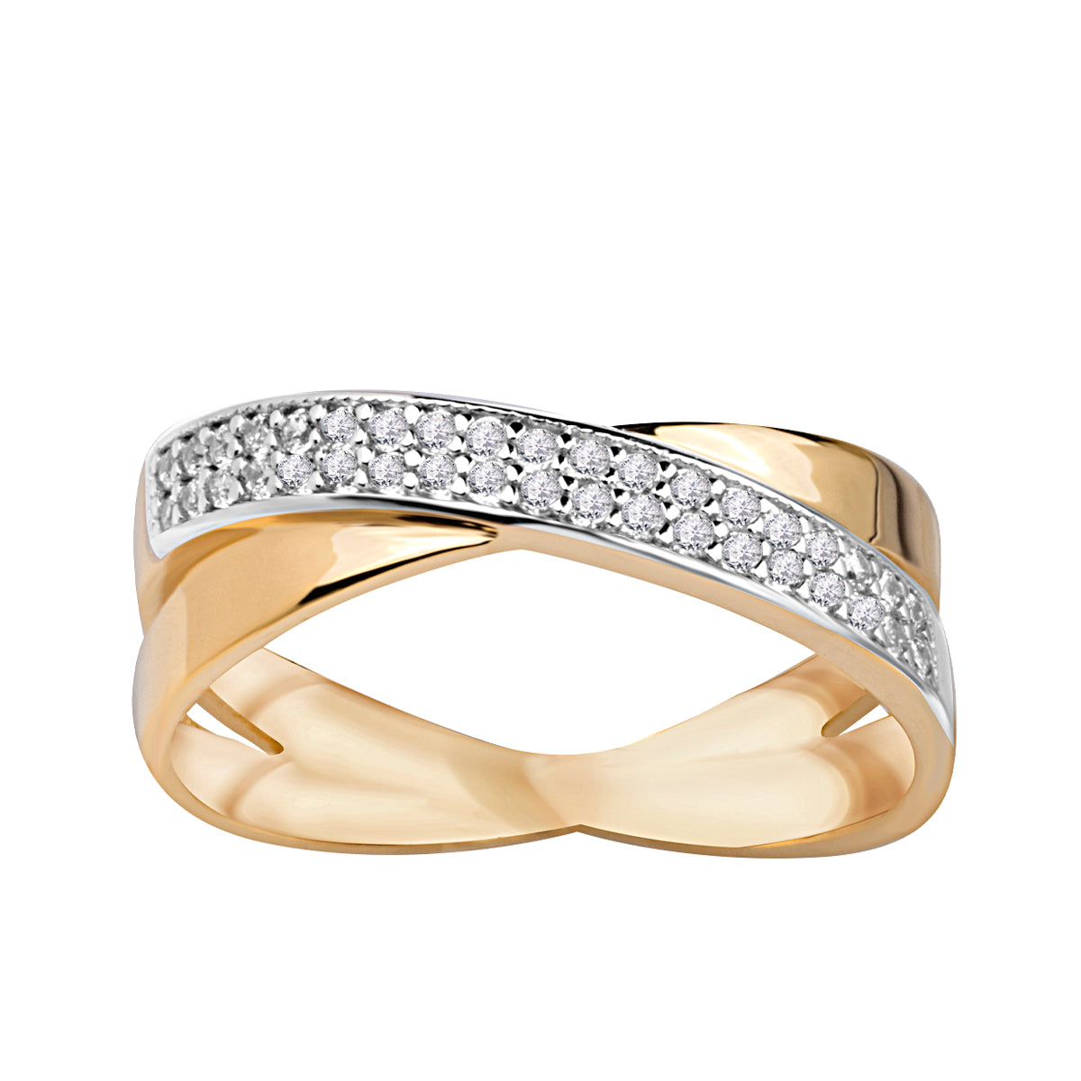 Pierścionek złoty z cyrkoniami