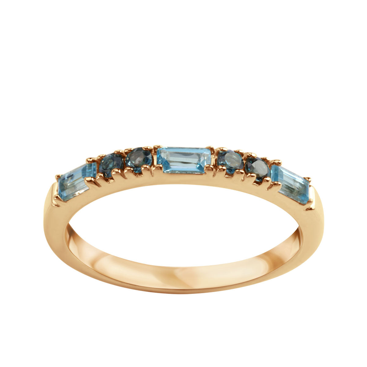 Pierścionek złoty z topazami