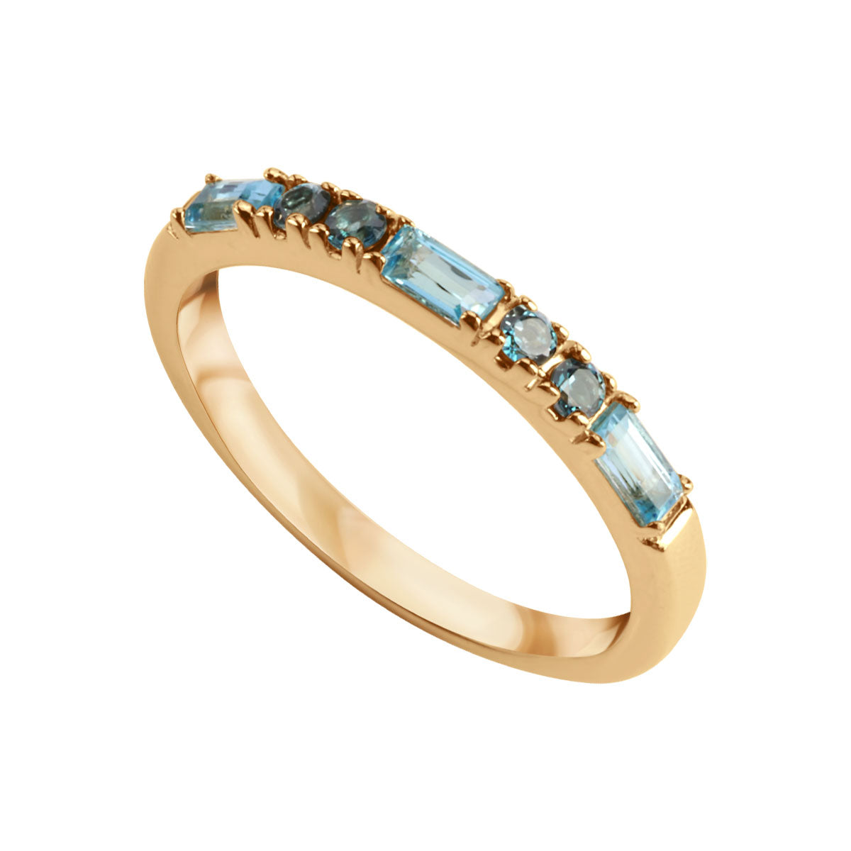 Pierścionek złoty z topazami