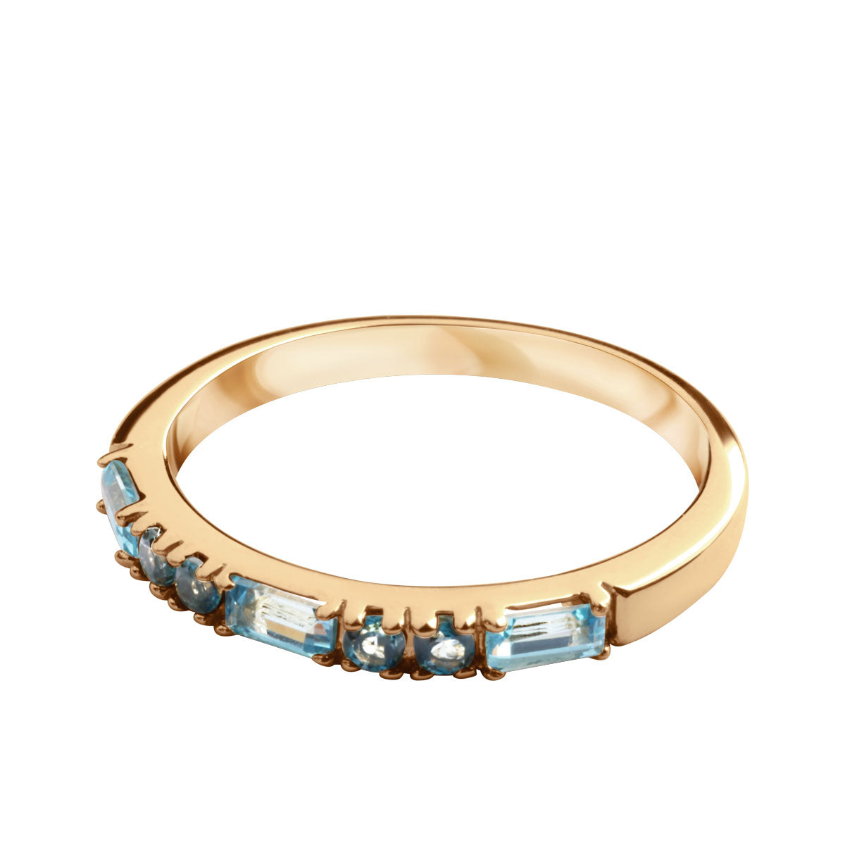 Pierścionek złoty z topazami