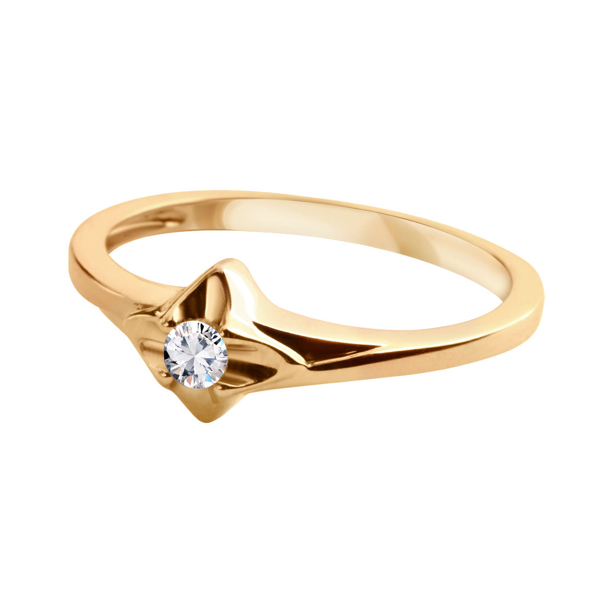 Pierścionek złoty z diamentem