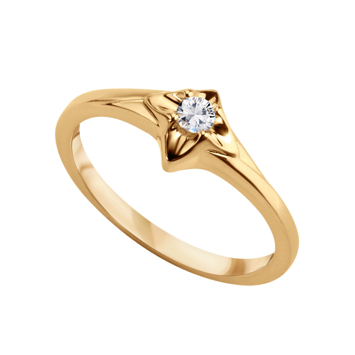 Pierścionek złoty z diamentem