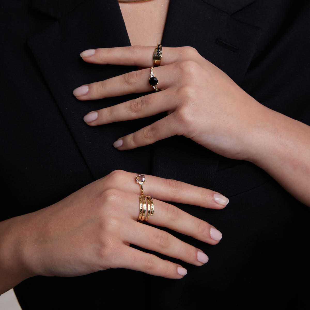 Pierścionek złoty z ametrinem i diamentami