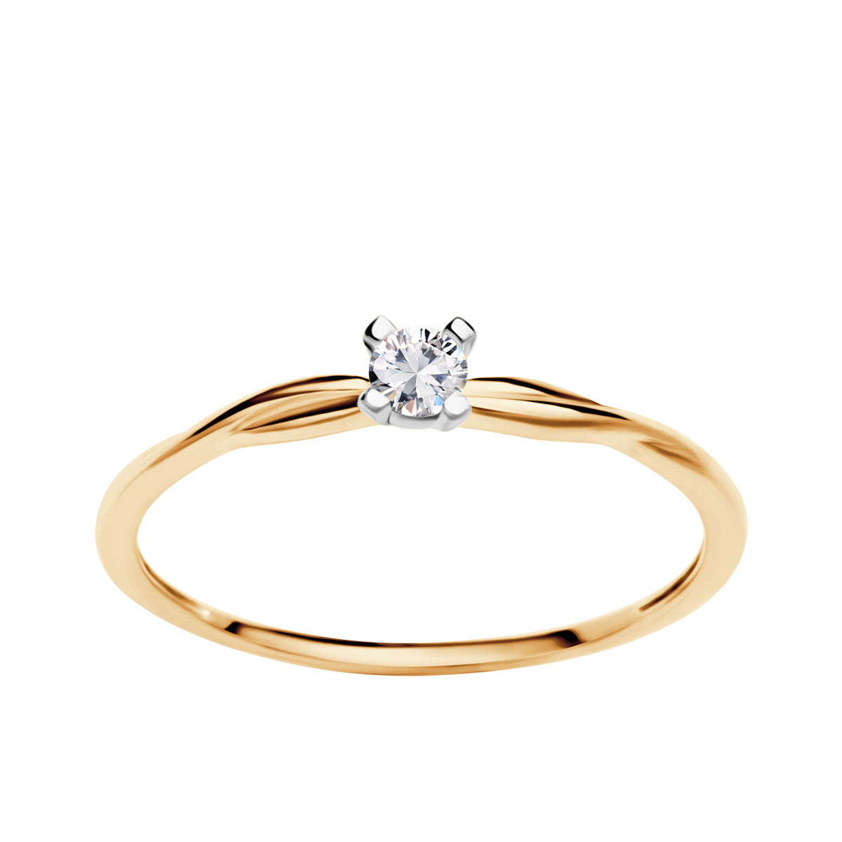 Pierścionek złoty z diamentem