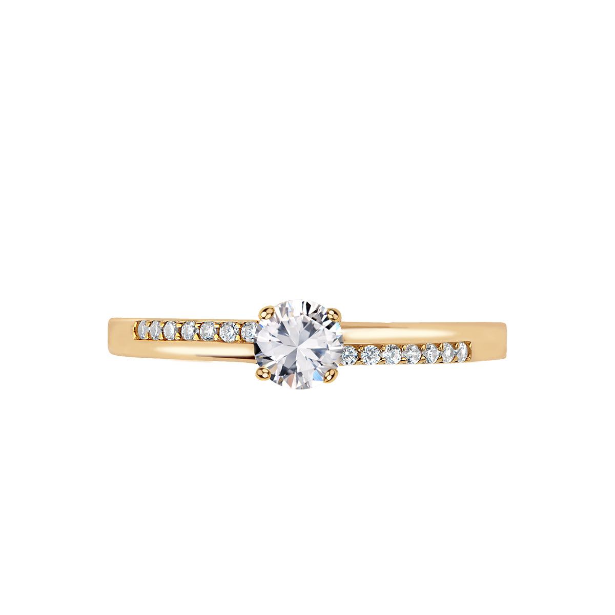 Pierścionek złoty z cyrkoniami