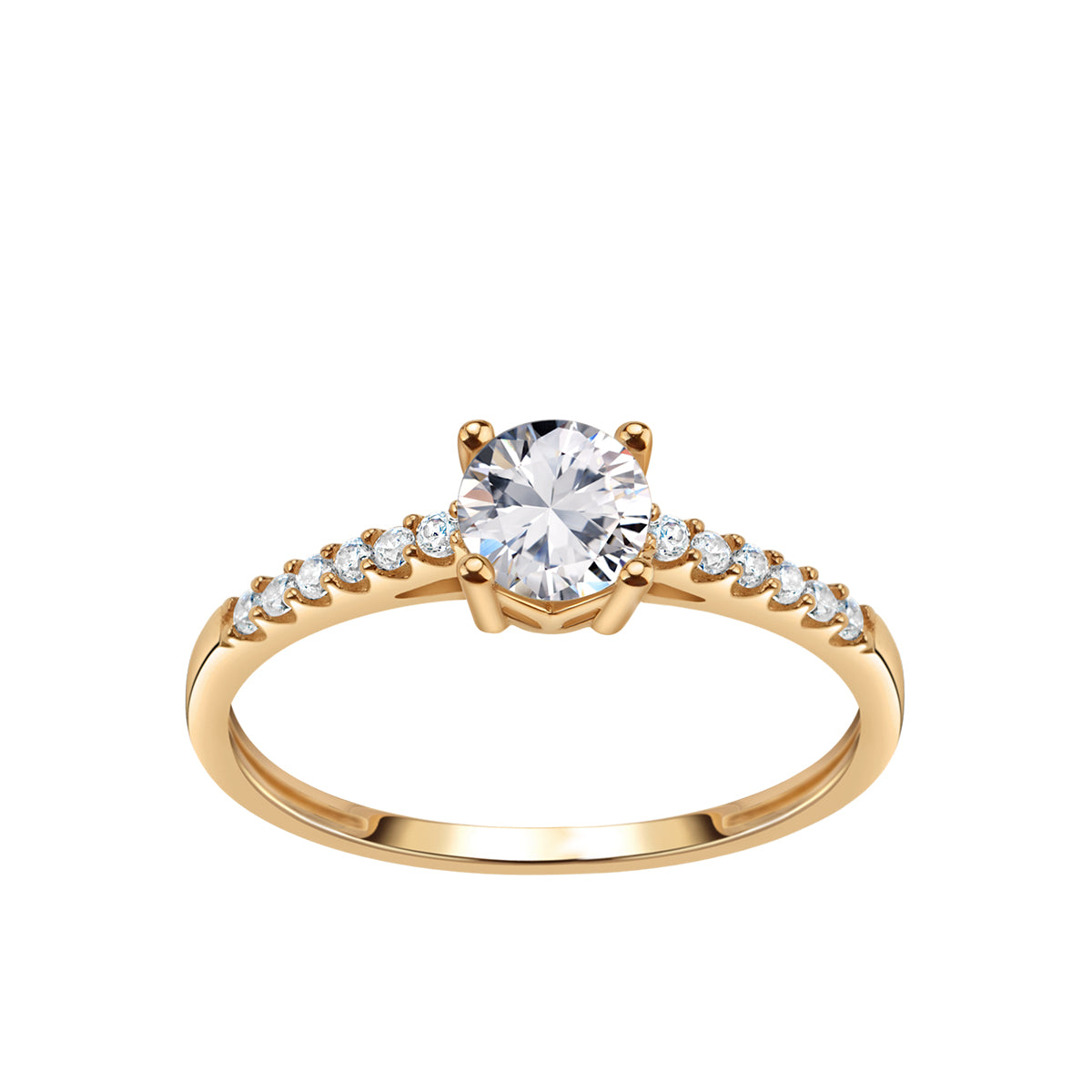 Pierścionek złoty z cyrkoniami