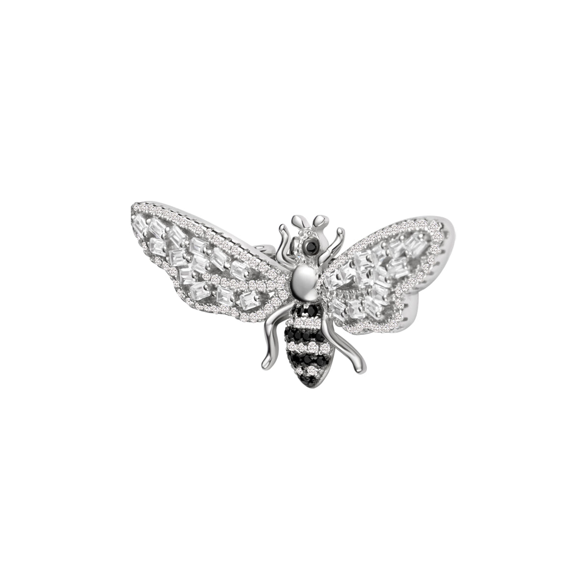 Broszka srebrna z cyrkoniami - motyl - Tajemniczy Ogród